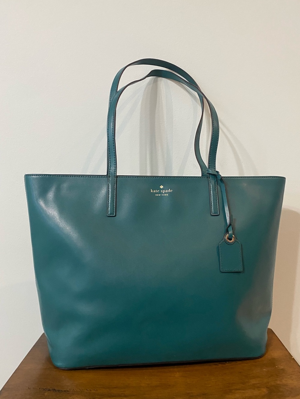 kate spade Teal Green Leather Tote Bag